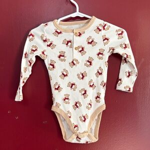 Tahari Cream and Red Bear Print Kids Bodysuit